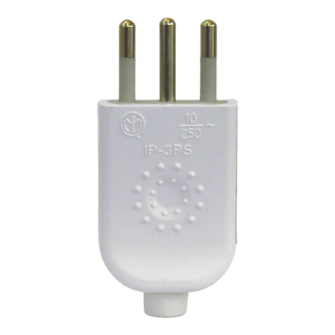 Enchufe volante macho blanco 2p+t 10a 250v Lexo