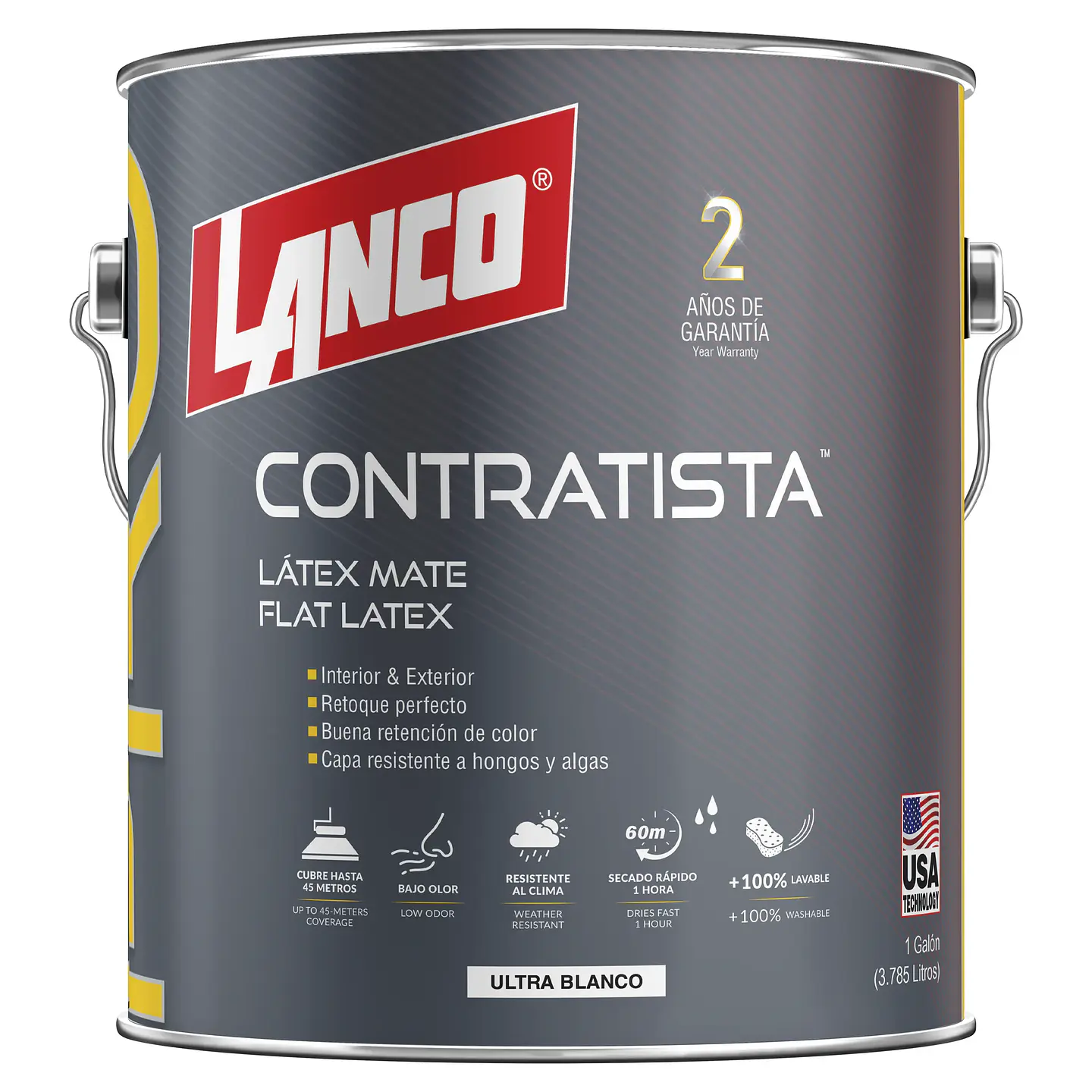 Galon latex mate ultra blanco Lanco Contratista  1
