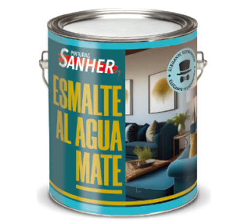 Galon esmalte al agua mate base oscura Sanher