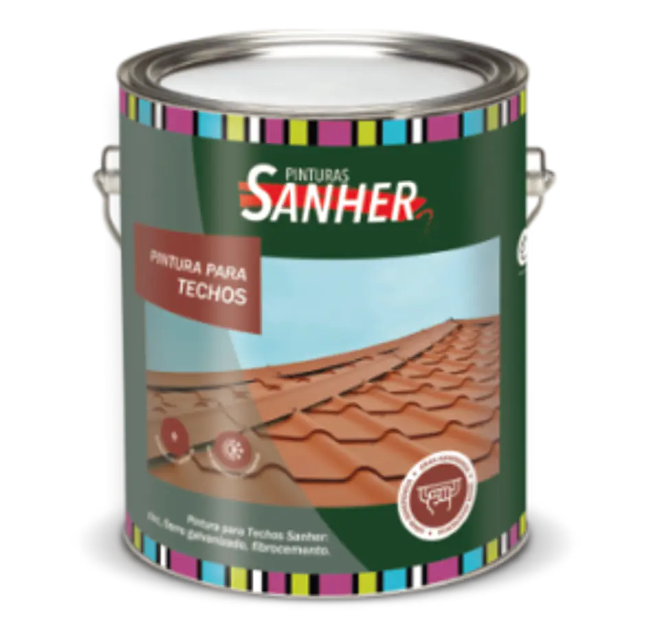 Galon pintura para techo rojo colonial Sanher 1