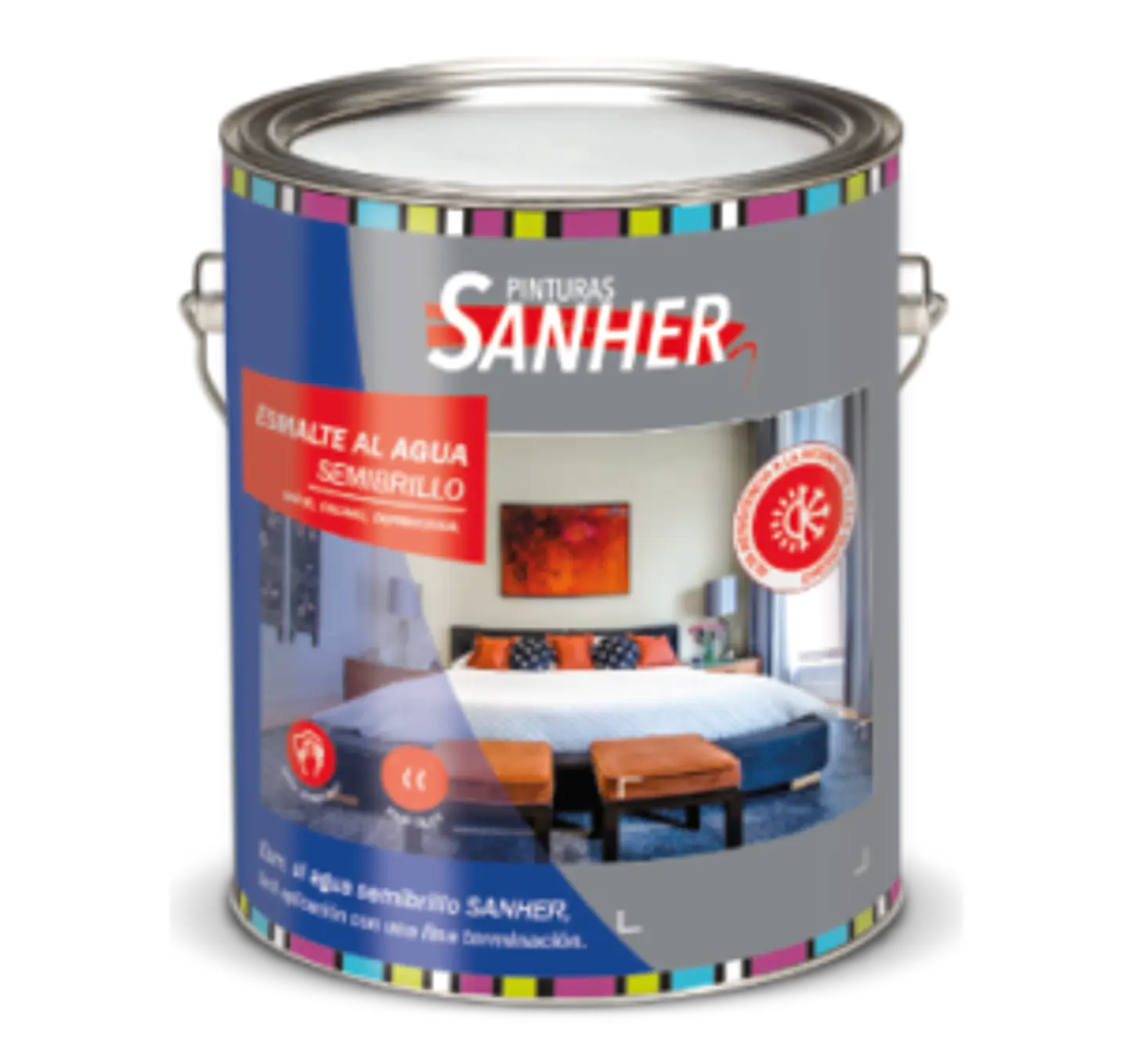 Galón Esmalte al Agua Semibrillo Base Oscura Sanher 1