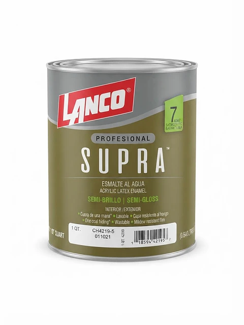 Litro Esmalte al Agua Semibrillo Ladrillo Rojo Lanco Supra