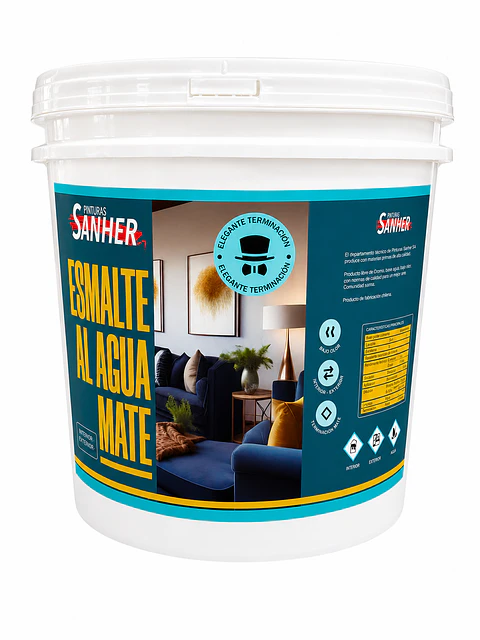 Tineta esmalte al agua mate blanco Sanher