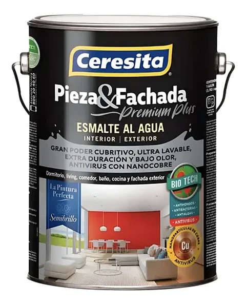 Galón Esmalte al Agua semibrillo Verde Ceresita Premium
