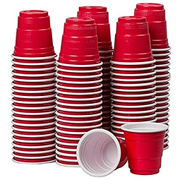 Set vasos shot rojo 