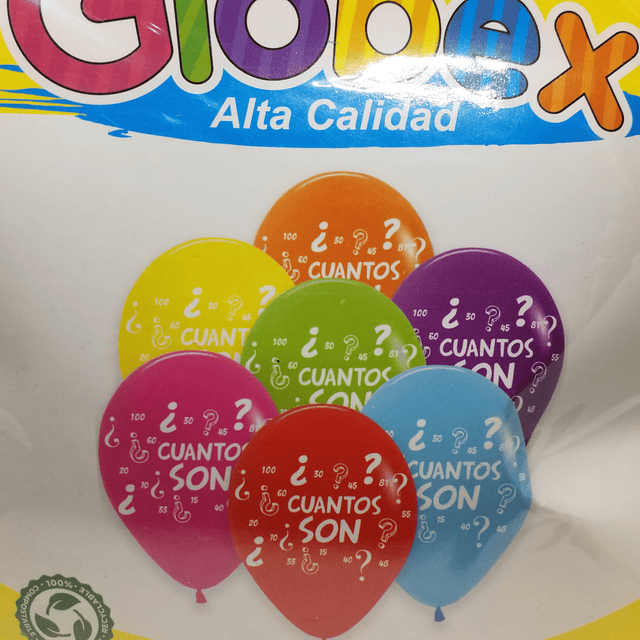 Globos Impresos ¿cuantos SON? 12"  x 25 Unidades