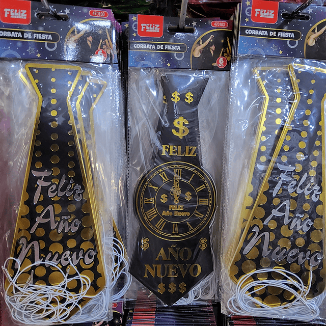 CORBATA DE FIESTA AÑO NUEVO X 6 UNIDADES 