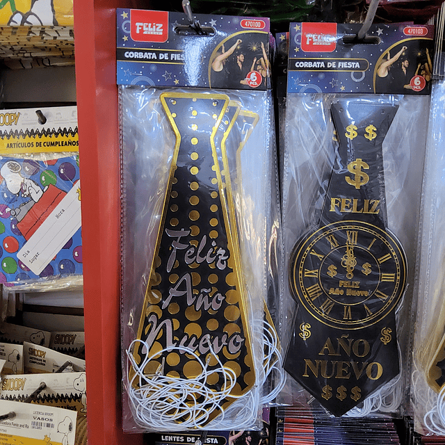 CORBATA DE FIESTA AÑO NUEVO X 6 UNIDADES 