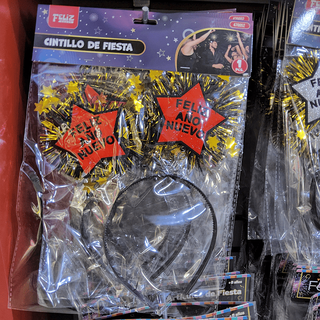 CINTILLO DE FIESTA AÑO NUEVO  X 6 UNIDADES