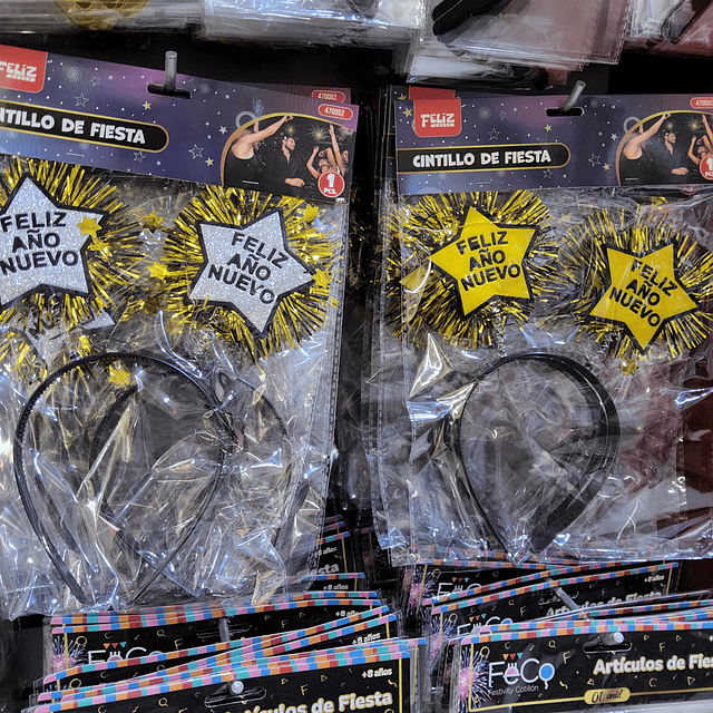 CINTILLO DE FIESTA AÑO NUEVO  X 6 UNIDADES