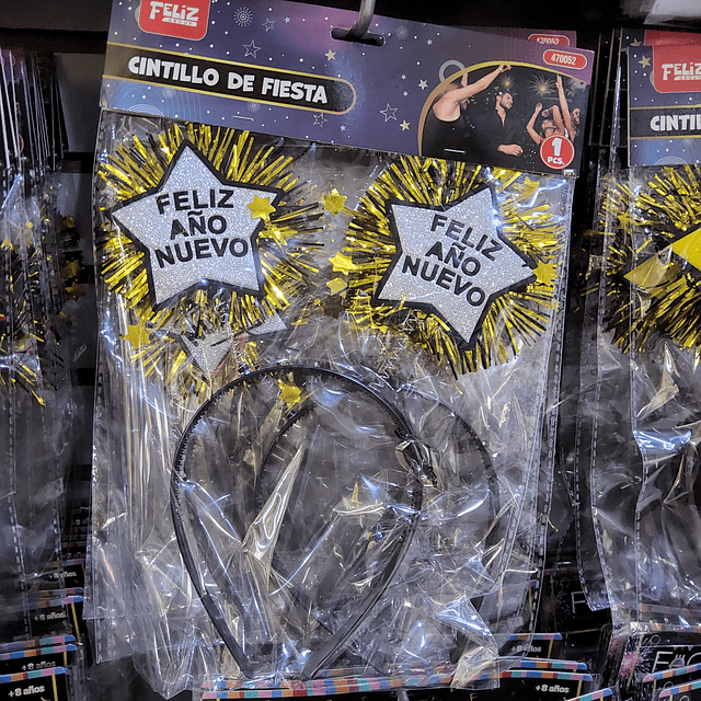 CINTILLO DE FIESTA AÑO NUEVO  X 6 UNIDADES