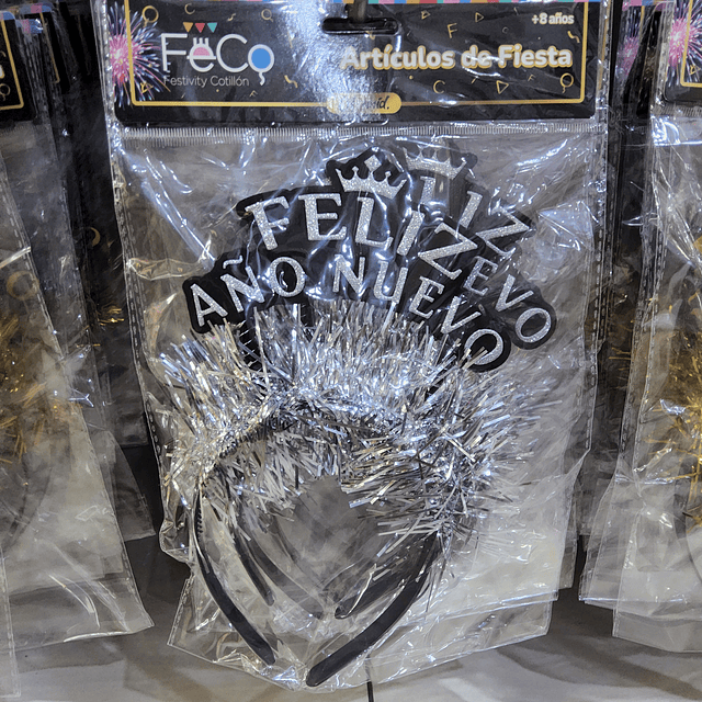CINTILLO DE FIESTA AÑO NUEVO X 6 UNIDADES 