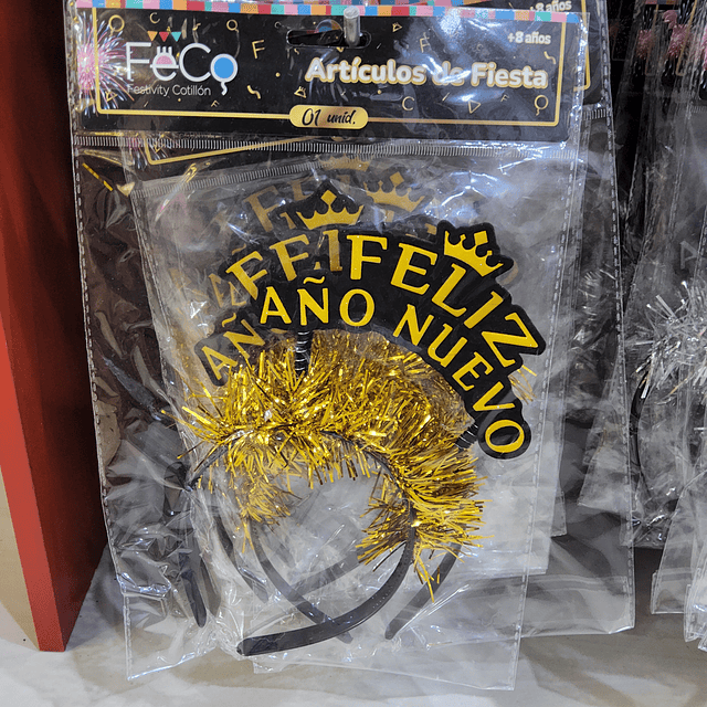 CINTILLO DE FIESTA AÑO NUEVO X 6 UNIDADES 