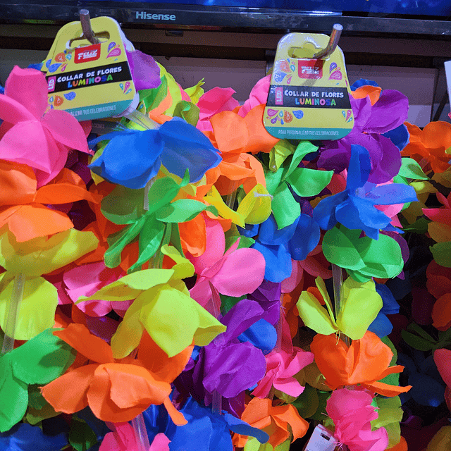 COLLAR DE FLORES LUMINOSO ( LED ) X 1 UNIDAD.