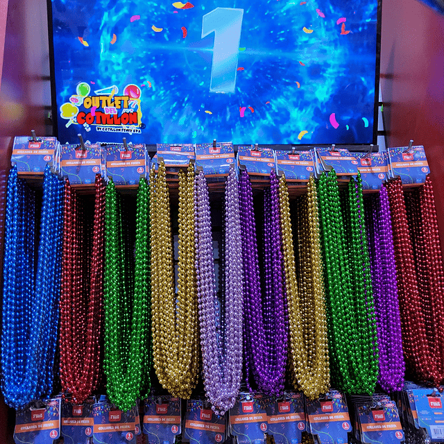 COLLAR DE FIESTA PERLAS X 4 UNIDAD 