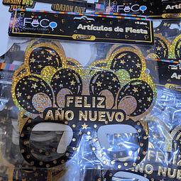 LENTES AÑO NUEVO  X 3 UNIDADES