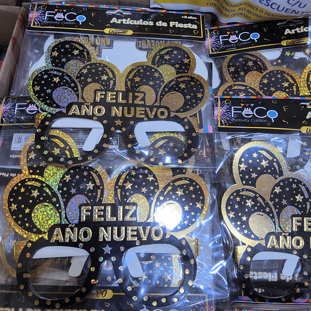 LENTES AÑO NUEVO  X 3 UNIDADES