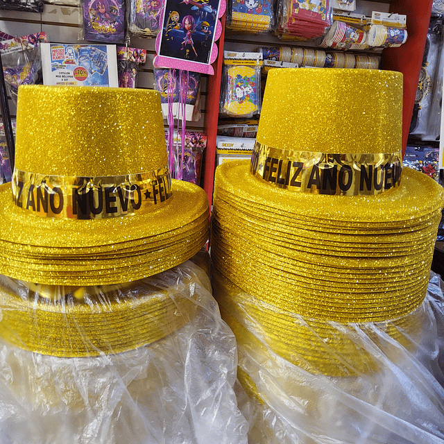 GORRO BRILLANTE AÑO NUEVO X 1 UNIDAD