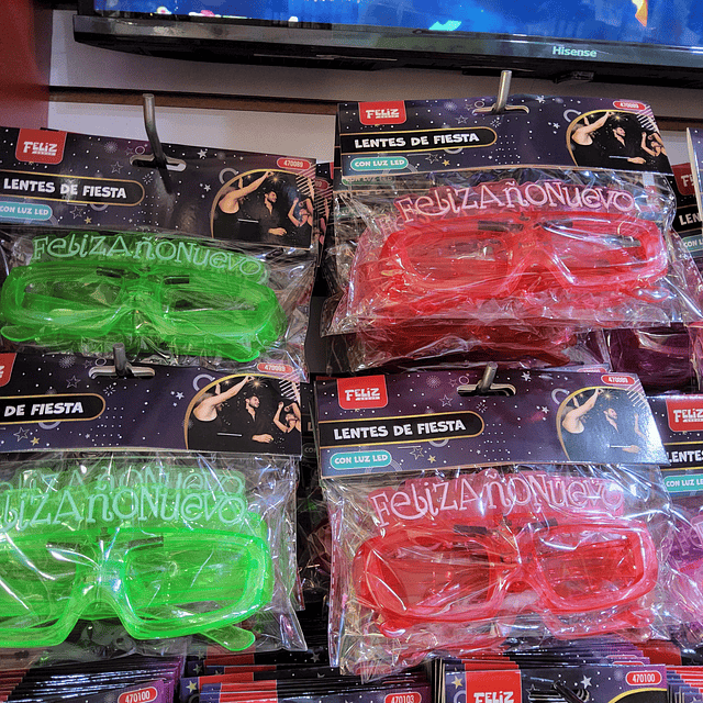 LENTES LED AÑO NUEVO X 1 UNIDAD 