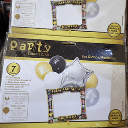 SET GLOBOS METÁLICOS AÑO NUEVO X 1 UNIDAD 