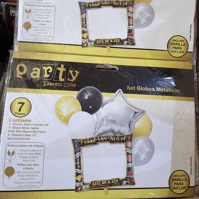 SET GLOBOS METÁLICOS AÑO NUEVO X 1 UNIDAD 