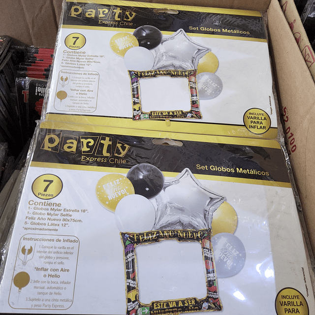 SET GLOBOS METÁLICOS AÑO NUEVO X 1 UNIDAD 