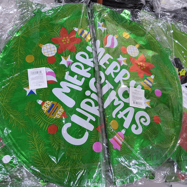 PACK DE GLOBOS METÁLICOS NAVIDAD X 50 UNIDADES