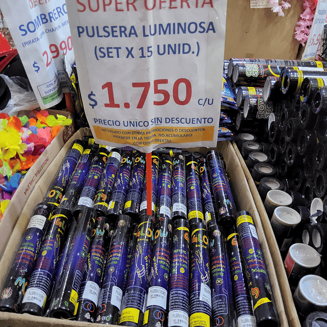 TARRO PULSERAS LUMINOSAS FLUOR 