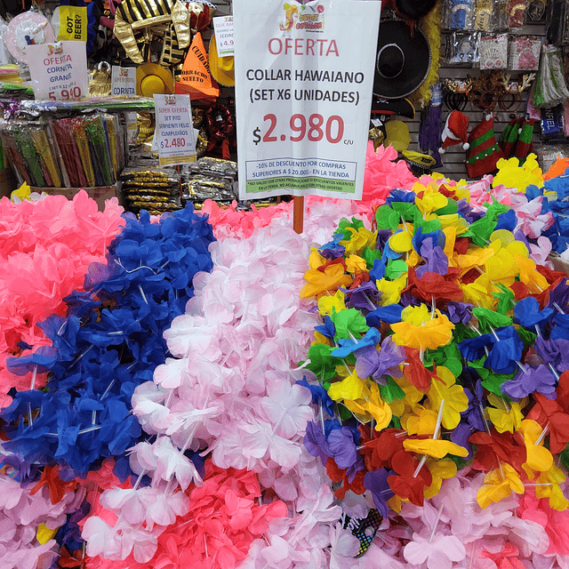 SET COLLAR DE FLORES X 6 UNIDADES