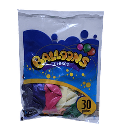 SET GLOBOS N°9 BALLONS X 30 UNIDADES 