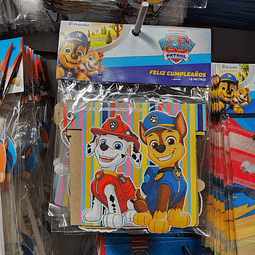 Banderin feliz cumpleaños paw patrol