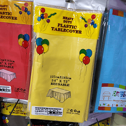 Mantel plástico liso rectangular color Amarillo