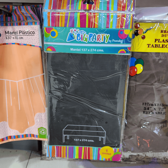 Mantel Plástico liso rectangular color negro