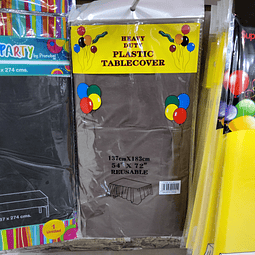 Mantel plástico liso rectangular color marrón