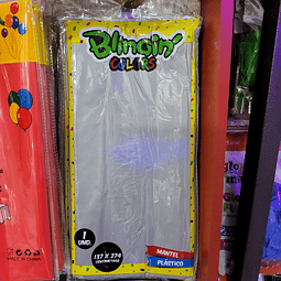 Mantel plástico liso rectangular color gris