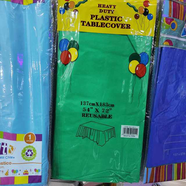 mantel plástico liso rectagular color verde