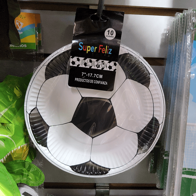 Platos futbol x 10 unidades