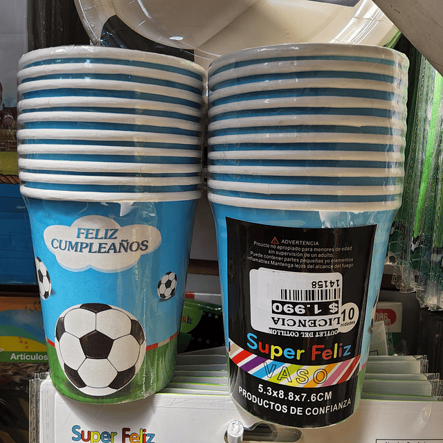 Vasos de futbol 10 unidades