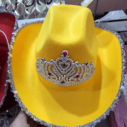 GORRO DE COTILLON VAQUERO AMARILLO