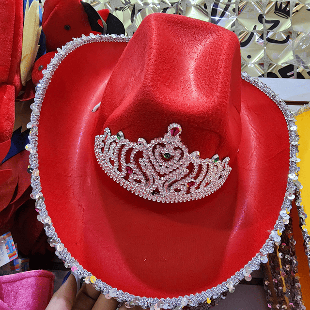 GORRO COTILLON VAQUERO ROJO