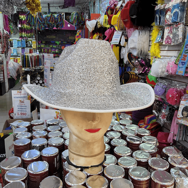GORRO COTILLON VAQUERO PLATEADO