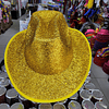 GORRO COTILLON VAQUERO AMARILLO METALIZADO