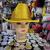 GORRO COTILLON VAQUERO AMARILLO METALIZADO