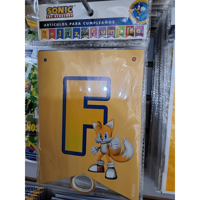 Banderin Feliz Cumpleaños sonic