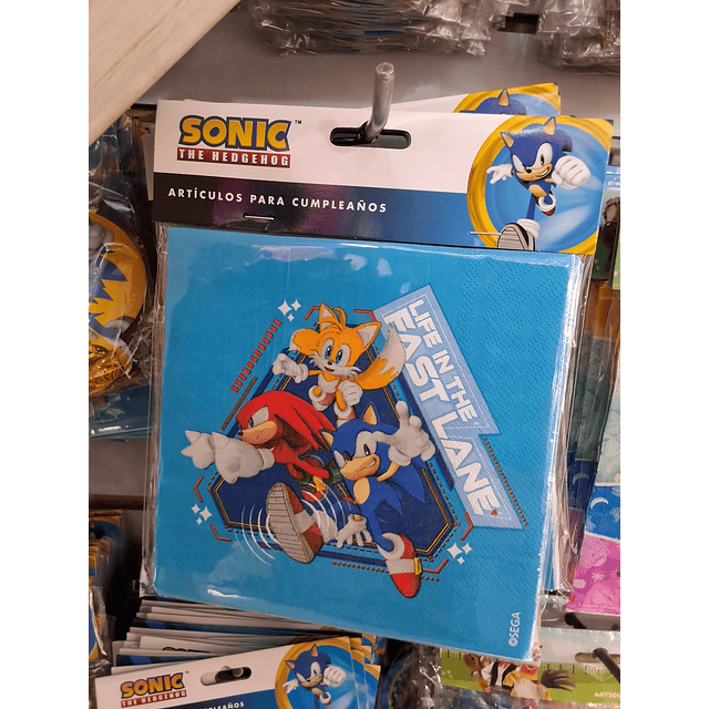 Servilleta Sonic x 12 unidad