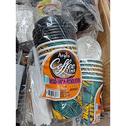 vaso con tapa y revolvedor (set x 6 unidades)