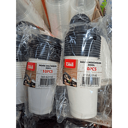 vaso con tapa 200 ML  x 10 pcs