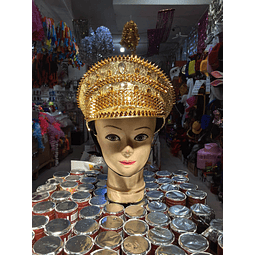 Gorro cotillón punk policia dorado