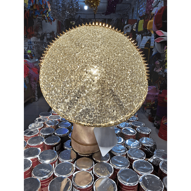 Gorro cotillón punk policia dorado