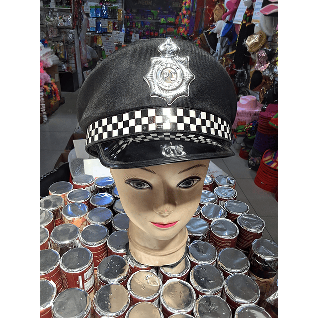 Gorro Cotillón policía negro